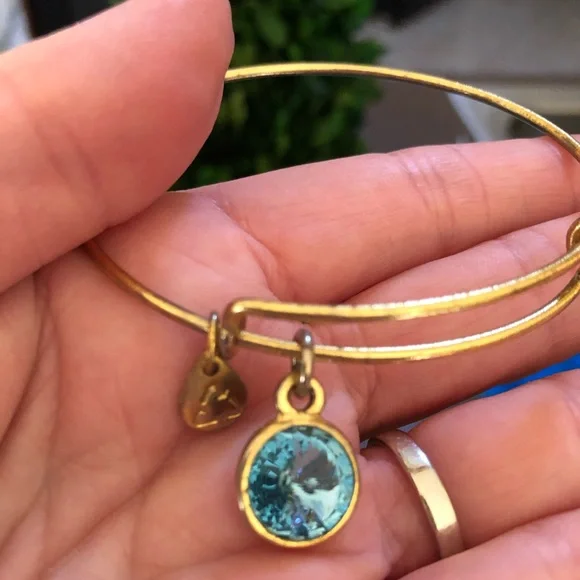 Alex and Ani gold and blue crystal bracelet - Picture 2 of 3